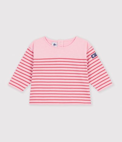Tee-shirt bébé en coton manches longues à rayures