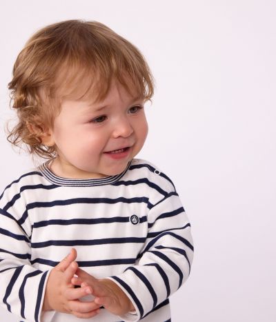 Tee-shirt bébé en coton manches longues à rayures
