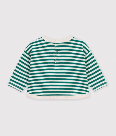 Tee-shirt bébé en coton manches longues à rayures