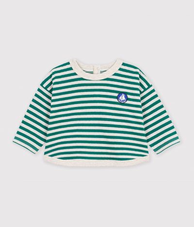 Tee-shirt bébé en coton manches longues à rayures