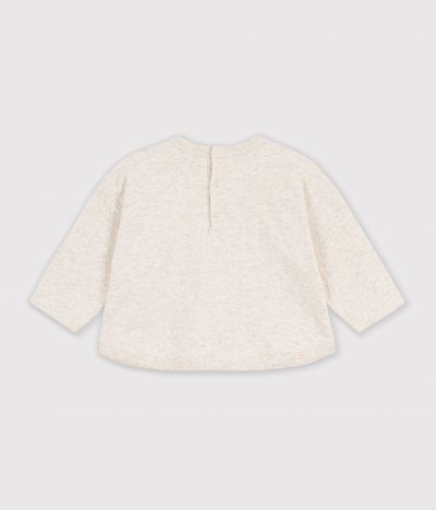 Tee-shirt bébé en coton manches longues uni à motif