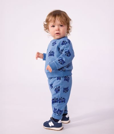 Ensemble sweatshirt et pantalon bébé en coton imprimé animalier