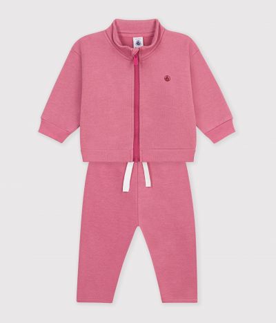 Ensemble sweatshirt et pantalon bébé en coton uni