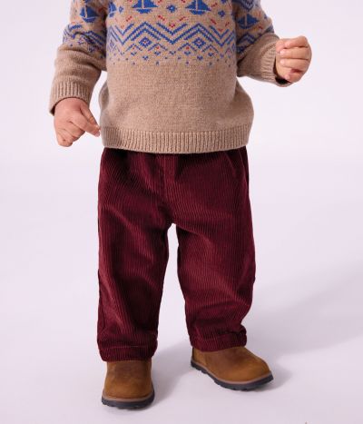 Pantalon bébé en velours uni