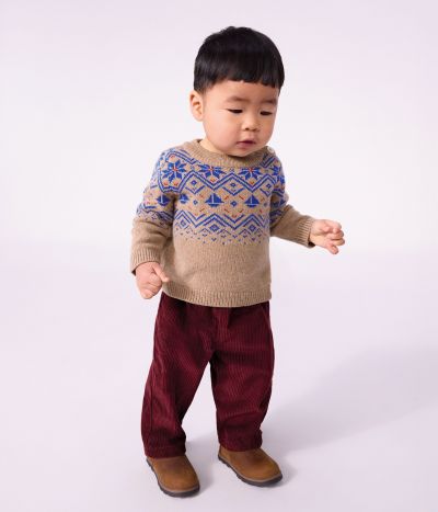 Pantalon bébé en velours uni