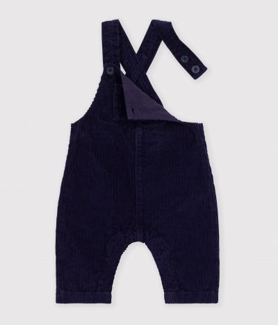 Salopette bébé en velours jambes longues unie