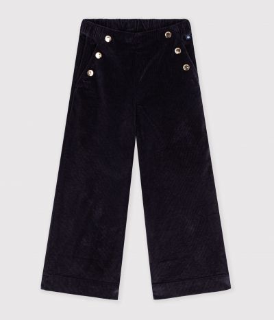 Pantalon wide leg enfant en velours