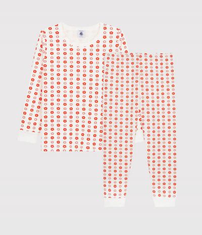 Pyjama petite fille/petit garçon imprimé graphique en coton biologique