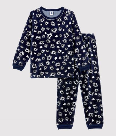 Pyjama imprimé étoiles petit garçon en velours