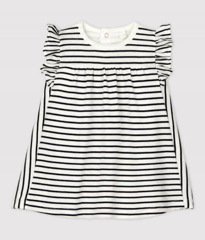 Robe body rayée marinière en coton bio bébé