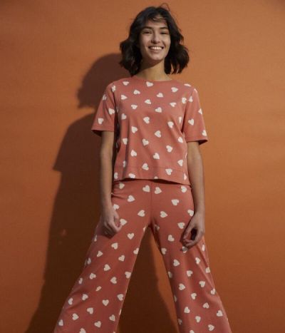 Pyjama cœur femme en coton