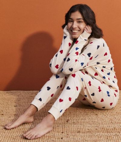 Pyjama cœur femme en coton