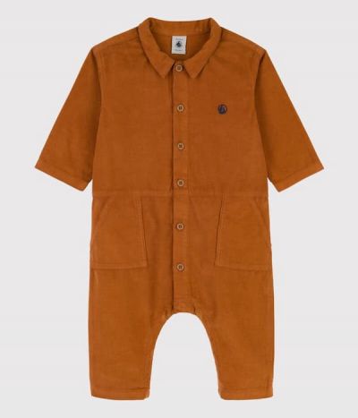 Combinaison bébé longue en velours fin