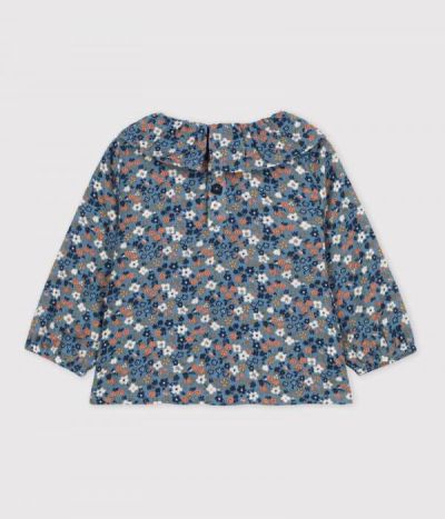 Blouse manches longues bébé imprimée en gaze de coton