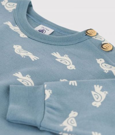 Sweatshirt bébé imprimé oiseaux en coton