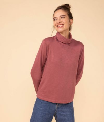 Tee-shirt col roulé LE DROIT en coton Femme