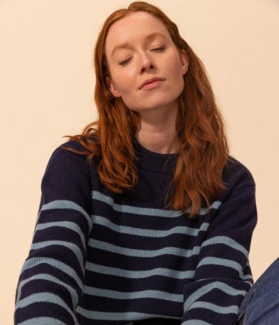 Pull en laine marinière Femme