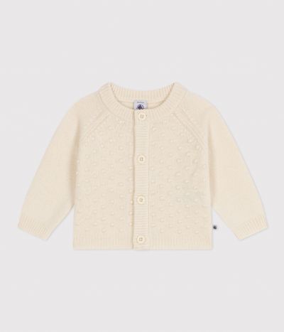 Cardigan en tricot de laine et coton bébé