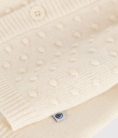 Cardigan en tricot de laine et coton bébé