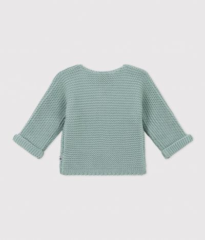 Cardigan en tricot point mousse bébé