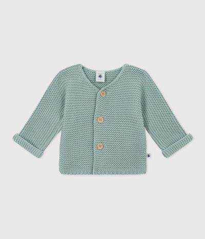Cardigan en tricot point mousse bébé