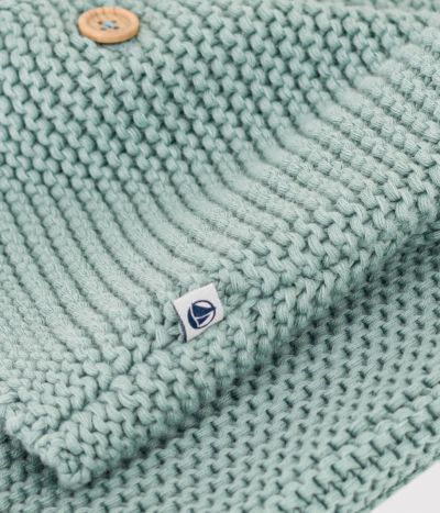 Cardigan en tricot point mousse bébé
