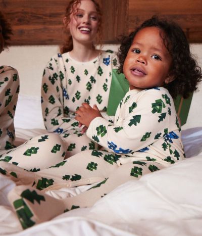 Pyjama bébé sapins en molleton