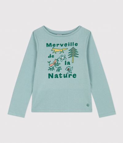Tee-shirt manches longues en coton enfant fille
