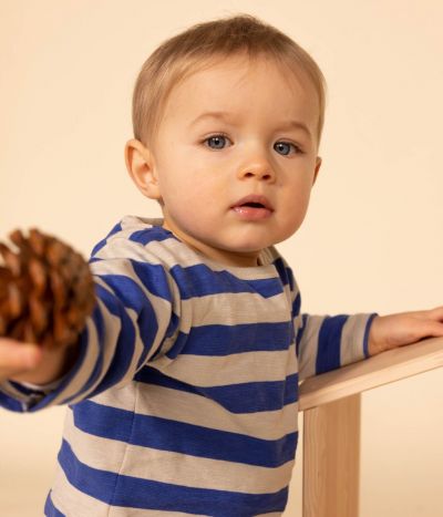 Tee-shirt manches longues en jersey flammé imprimé bébé