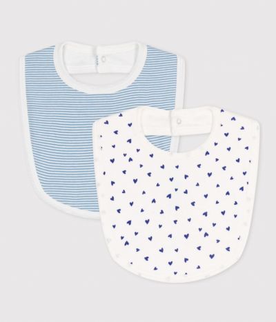 LOT DE 2 BAVOIRS BÉBÉ EN COTON