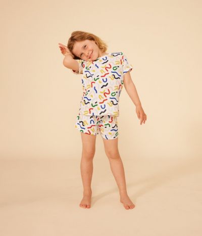 Pyjama short imprimé phosphorescent en coton enfant