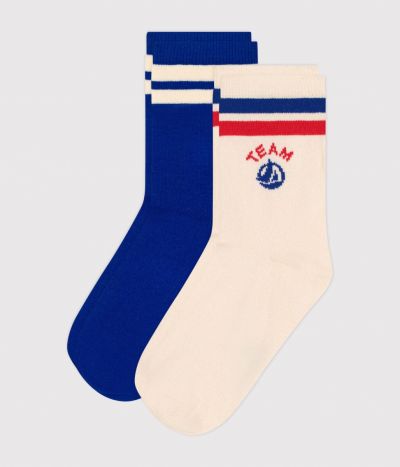 2 paires de chaussettes en coton Team Petit Bateau enfant