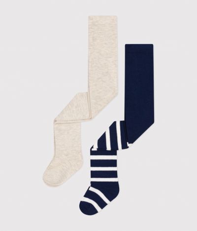 Lot de 2 paires de collants en jersey de coton bébé