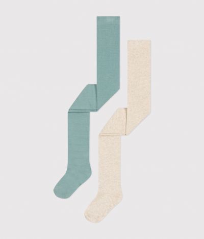 Lot de 2 paires de collants en jersey de coton enfant