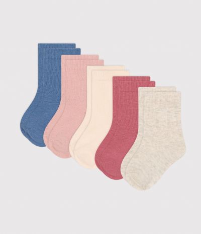 5 paires de chaussettes en coton unies bébé
