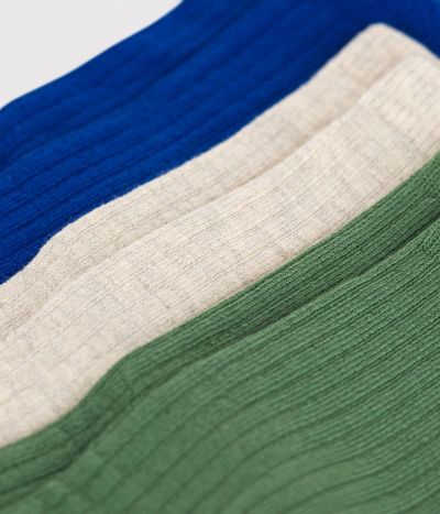3 paires de chaussettes en coton unies enfant