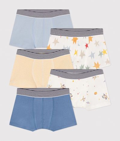 Lot de 5 boxers espace en coton enfant