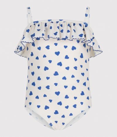 Maillot de bain une pièce enfant imprimée cœurs