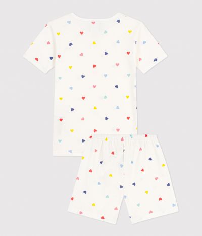 Pyjama short très ajusté enfant en coton imprimé cœurs