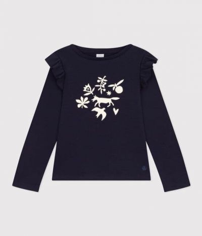 Tee-shirt manches longues en coton enfant fille