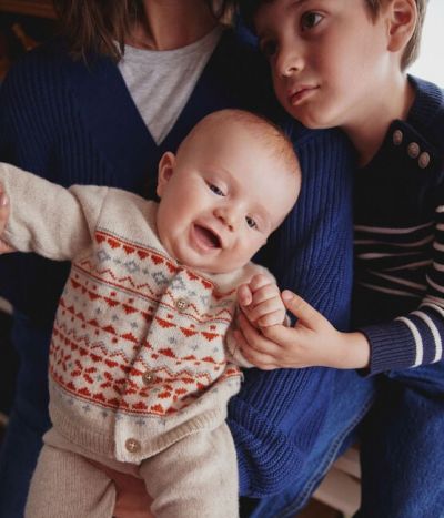Ensemble en tricot jacquard bébé