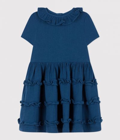 Robe manches courtes en gaze de coton enfant fille