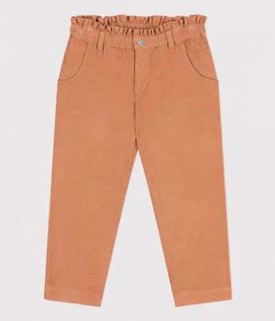 Pantalon droit en velours fin enfant fille