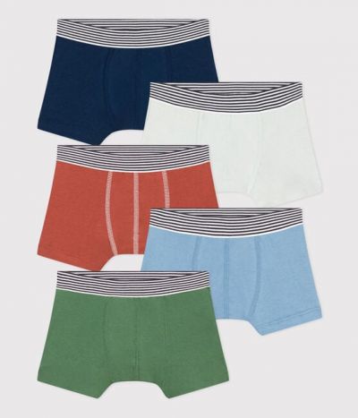 Lot de 5 boxers en coton petit garçon