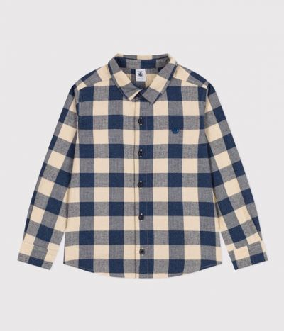 Chemise à carreaux en flanelle de coton enfant garçon