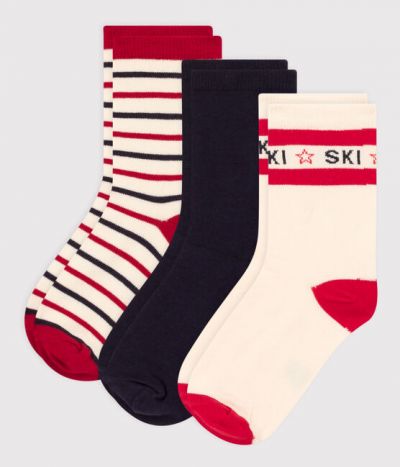 Lot de 3 paires de chaussettes SKI enfant garçon-fille