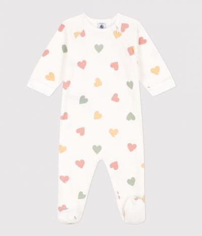 Pyjama bébé coeurs multicolores en velours