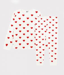 Petit Bateau 5940104 girls pajama set, Multicolour (White/Red