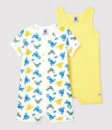 Duo de combicourts bébé garçon en côte variante 1 | Petit Bateau