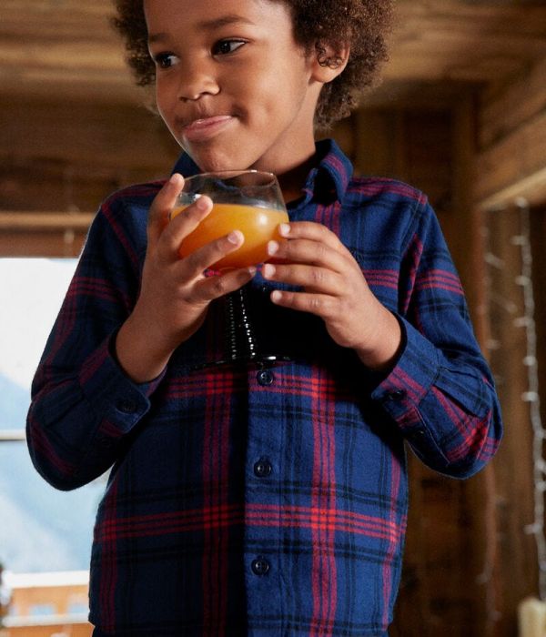 Chemise à carreaux en flanelle de coton enfant garçon